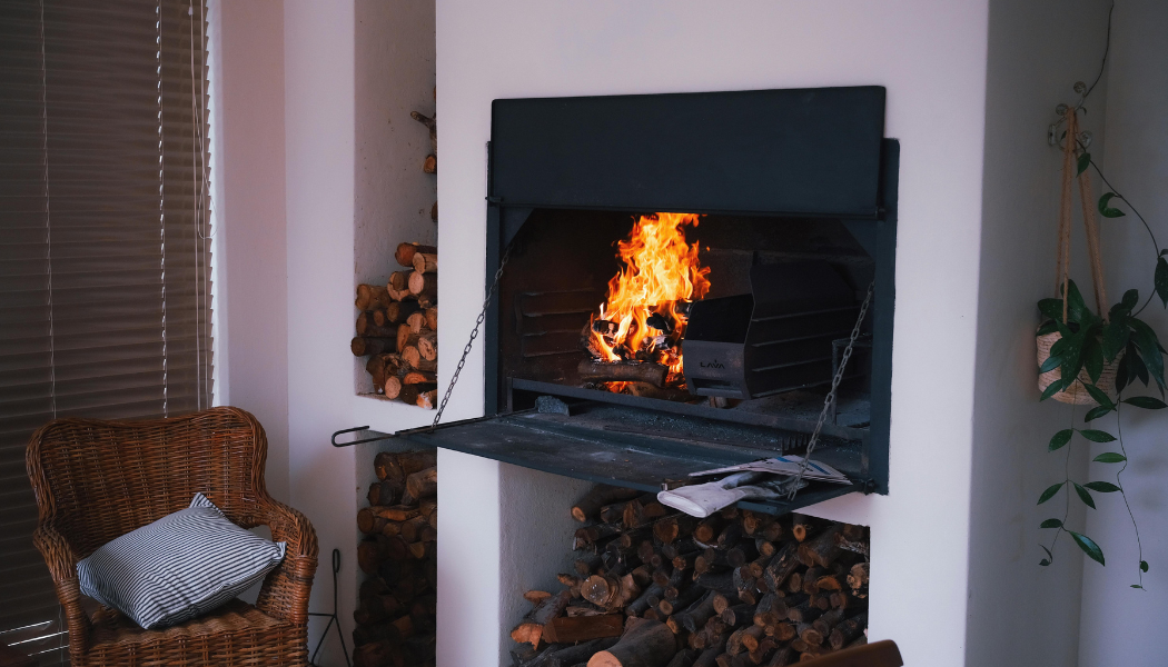 cheminee encastree au bois